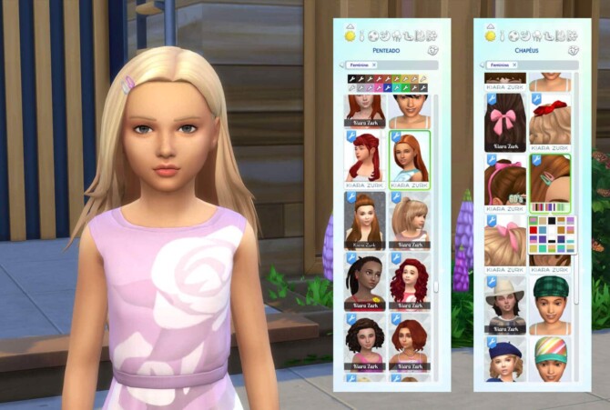 Sims 4 Monica Hairstyle for Girls + Clips at My Stuff Origin