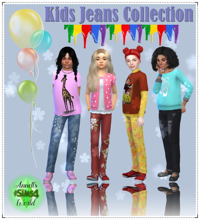 Sims 4 Kids Jeans Collection at Annett’s Sims 4 Welt