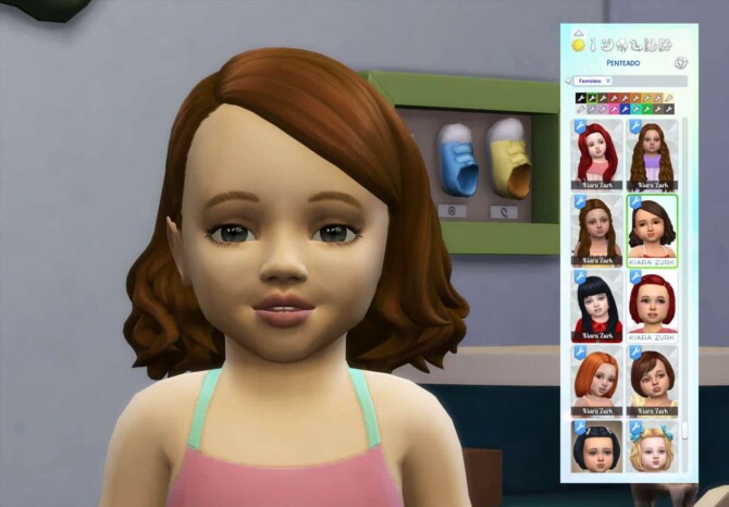 Sims 4 Medium Wavy Med Hair for Toddlers at My Stuff Origin