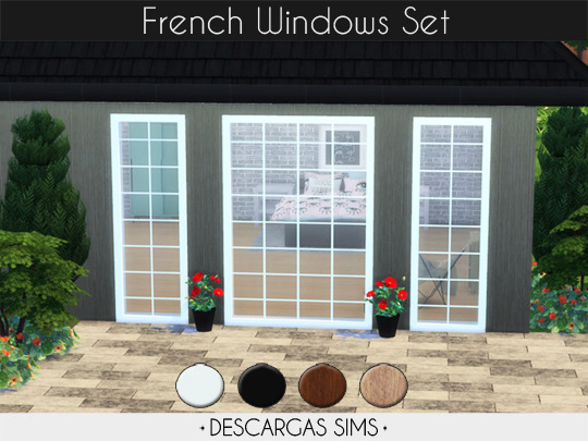 Sims 4 French Windows Set at Descargas Sims
