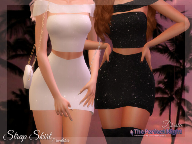 Sims 4 Strap Skirt The Perfect Night by Dissia at TSR
