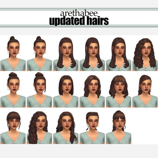 Sims 4 17 hairs updated at Arethabee