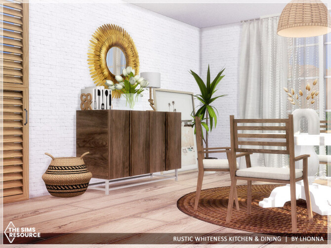Sims 4 Rustic Whiteness II Kitchen & Dining by Lhonna at TSR