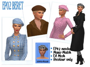 EP02 BERET & KIARA’s CLOCHE HAT at Sims4Sue