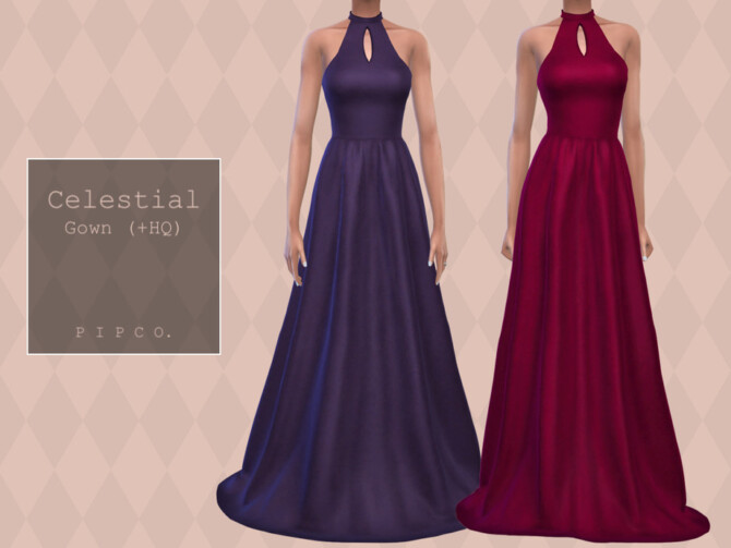 Sims 4 Celestial Gown (Sleeveless) by Pipco at TSR