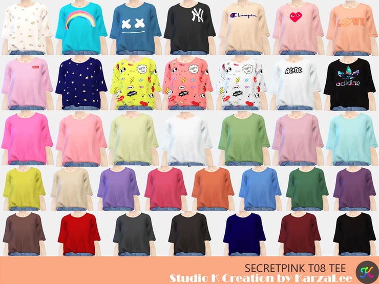 SecretPink T08 tee at Studio K-Creation » Sims 4 Updates