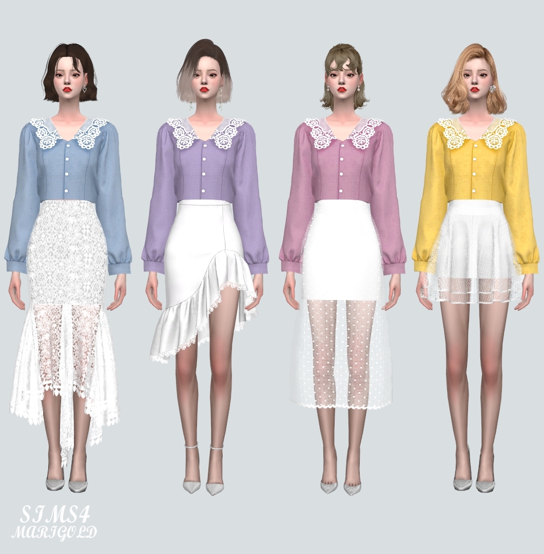 Blouse BT33 at Marigold » Sims 4 Updates