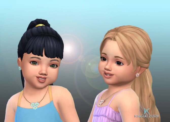 Sims 4 Blossom necklace and earrings for Toddlers at My Stuff Origin