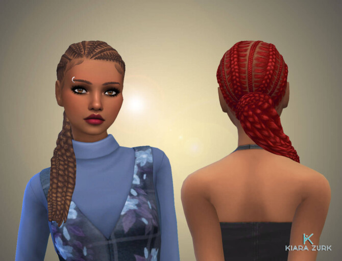 Sims 4 Kira Braids Hair at My Stuff Origin