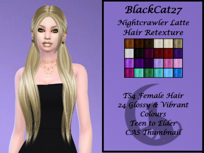 Sims 4 Nightcrawler Latte Hair Retexture by BlackCat27 at TSR