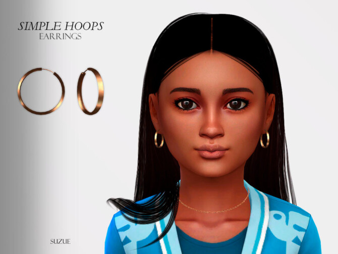 Sims 4 Simple Hoops Earrings Child by Suzue at TSR