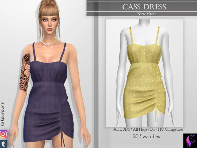 Sims 4 Cass Dress by KaTPurpura at TSR