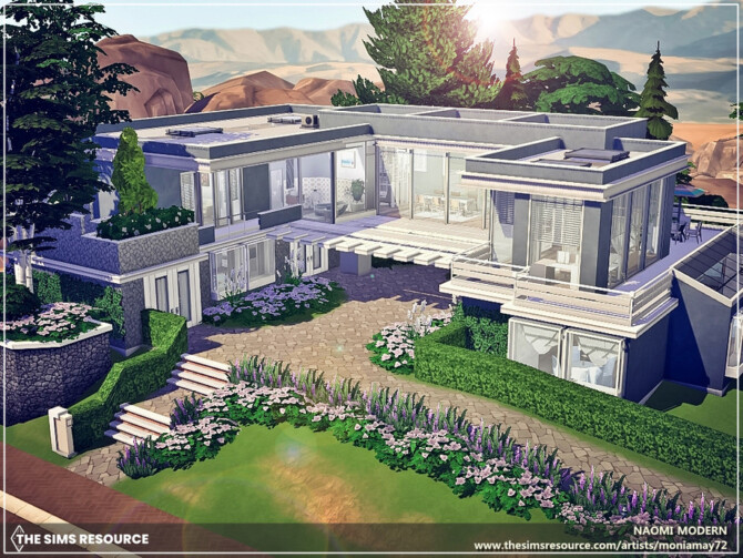 Sims 4 Naomi Modern house by Moniamay72 at TSR