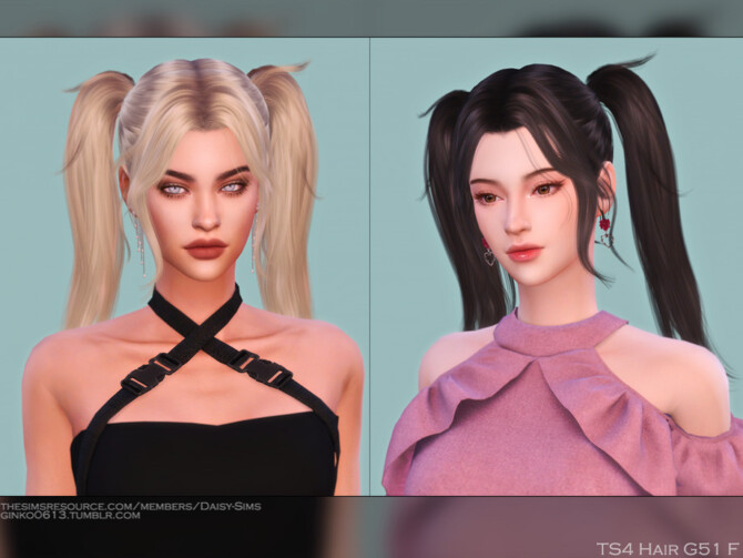 Sims 4 Female Hair G51 by DaisySims at TSR