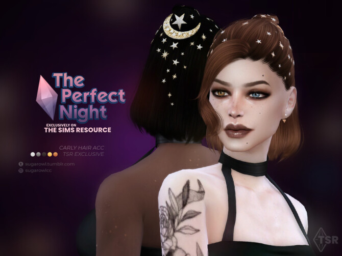Sims 4 The Perfect Night Carly hair acc by sugar owl at TSR