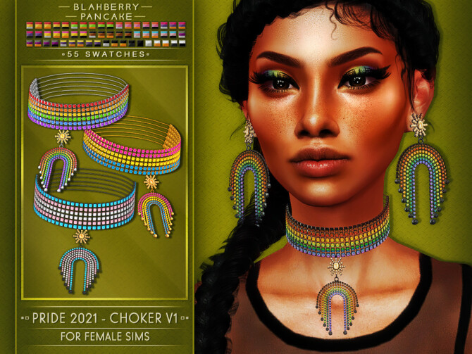 Sims 4 Earrings & Chokers Pride 2021 at Blahberry Pancake