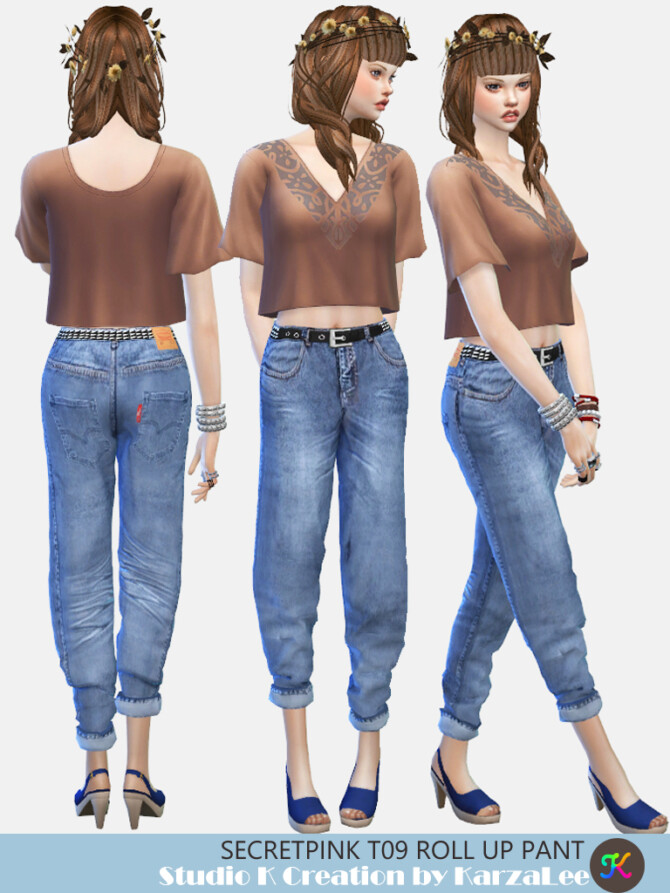 Sims 4 SecretPink T09 roll up pants at Studio K Creation