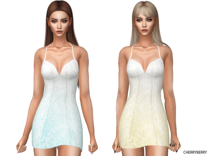 Sims 4 Summer Breeze Dress by CherryBerrySim at TSR