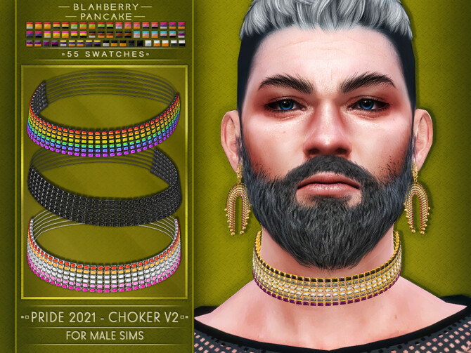 Sims 4 Earrings & Chokers Pride 2021 at Blahberry Pancake. 