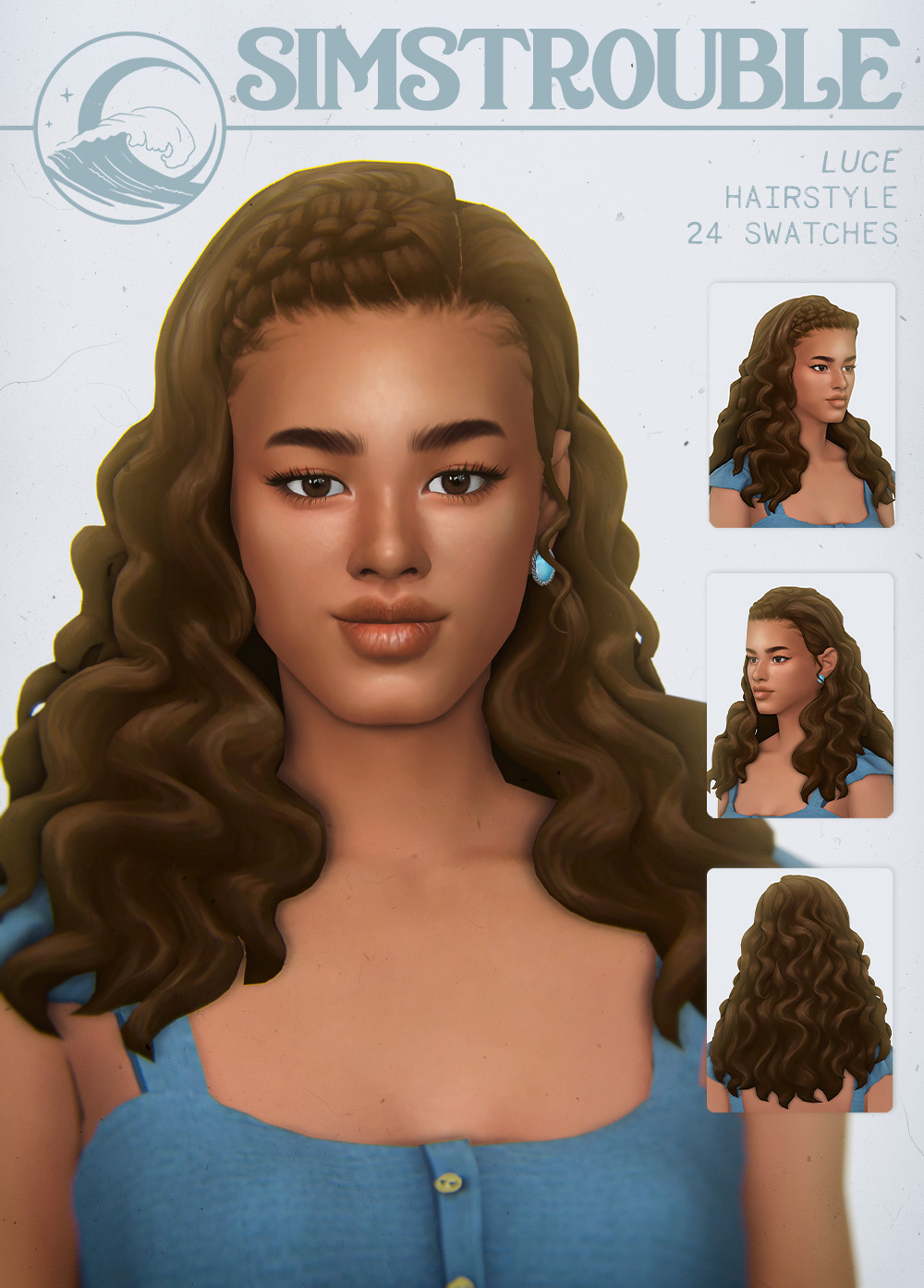 LUCE curls and braids hair at SimsTrouble » Sims 4 Updates