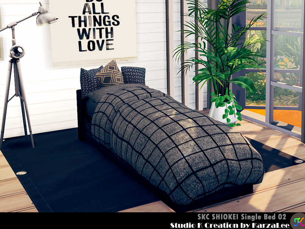 SKC shiokei single bed 02 at Studio KCreation » Sims 4 Updates