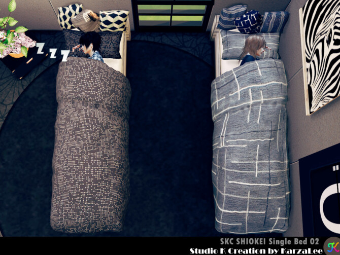 Sims 4 SKC shiokei single bed 02 at Studio K Creation