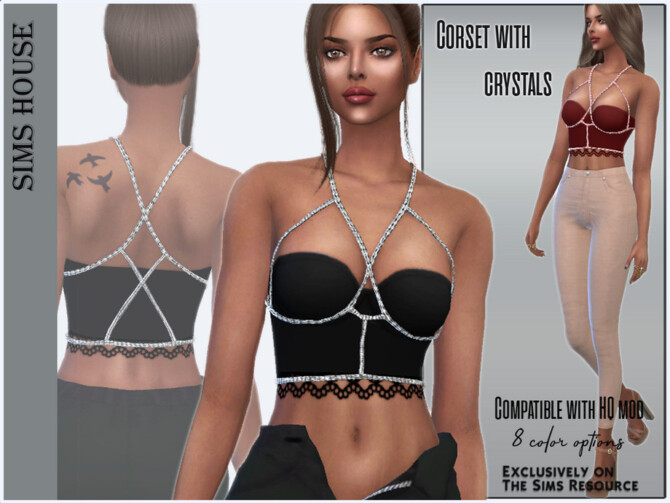 Sims 4 Corset with crystals by Sims House at TSR