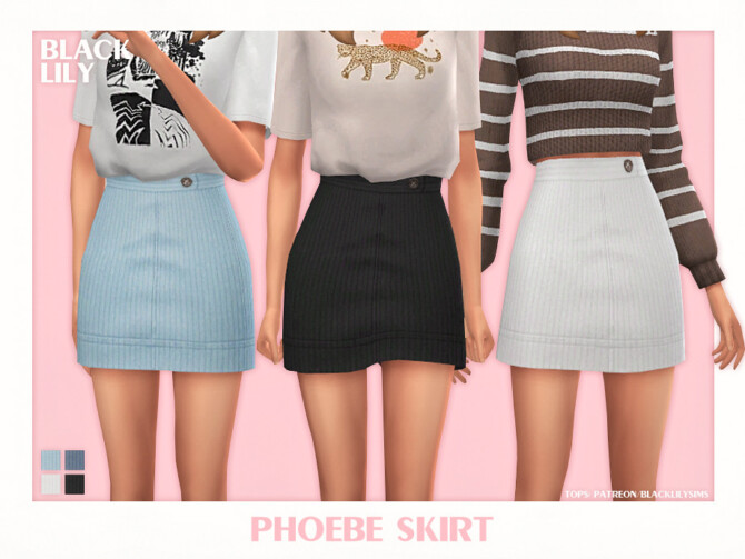 Sims 4 Phoebe Skirt by Black Lily at TSR