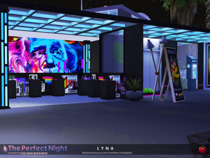 Sims 4 Lyna rooftop nightclub by melapples at TSR