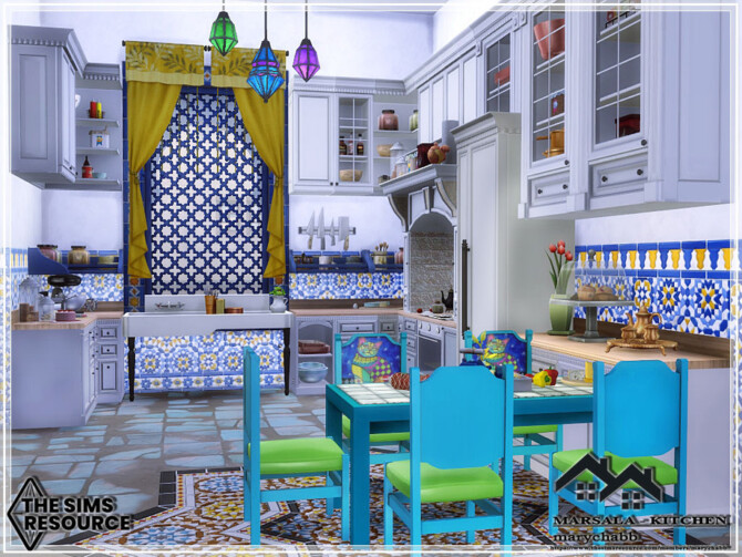 Sims 4 MARSALA Kitchen by marychabb at TSR