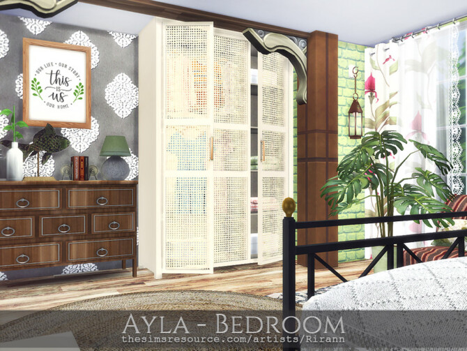 Sims 4 Ayla Bedroom by Rirann at TSR