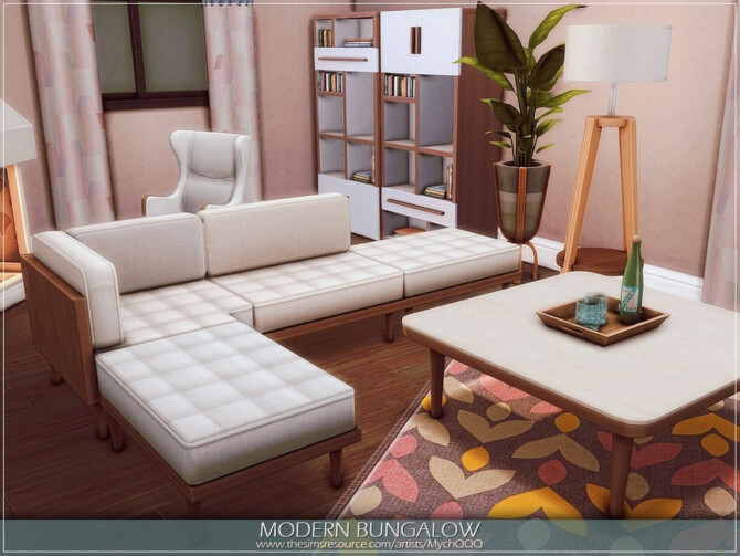 Sims 4 Modern Bungalow by MychQQQ at TSR
