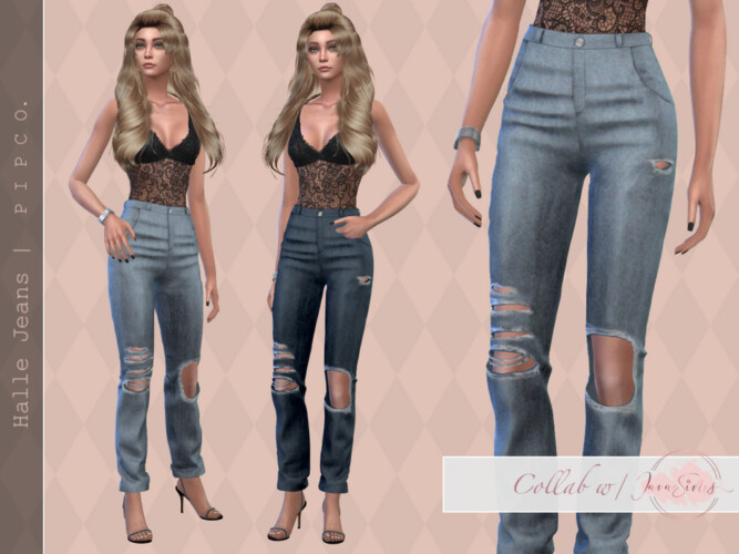 Halle 3D Jeans PipcoxJavaSims Collab at TSR » Sims 4 Updates