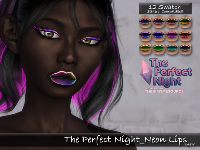 Sims 4 Neon Lips by tatygagg at TSR