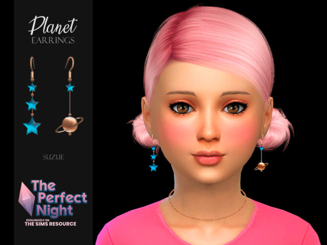 Sims 4 Planet Earrings Child by Suzue at TSR