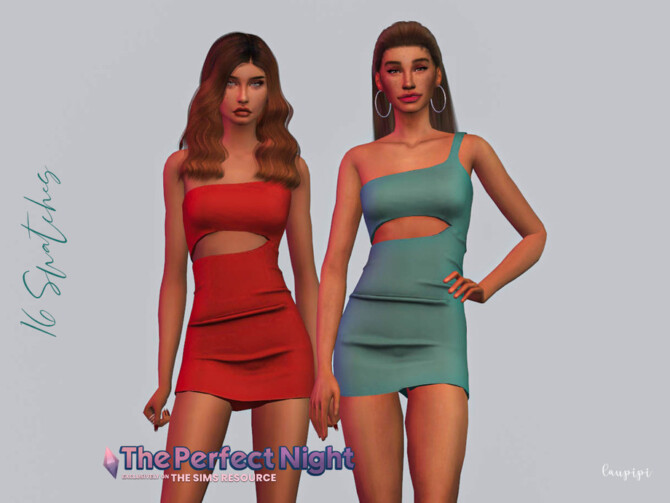 Sims 4 The Perfect Night Cut out Dress by laupipi at TSR