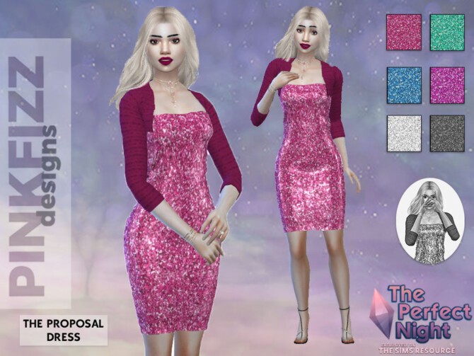 Sims 4 The Proposal Dress by Pinkfizzzzz at TSR