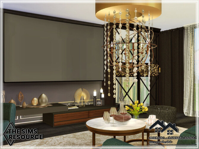Sims 4 COLINA Living Room by marychabb at TSR