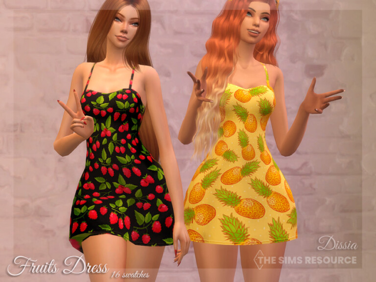 Fruits Dress By Dissia At Tsr Sims 4 Updates