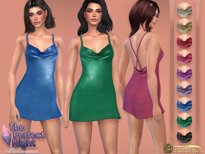 Sims 4 Open back Chainmail Dress by Harmonia at TSR