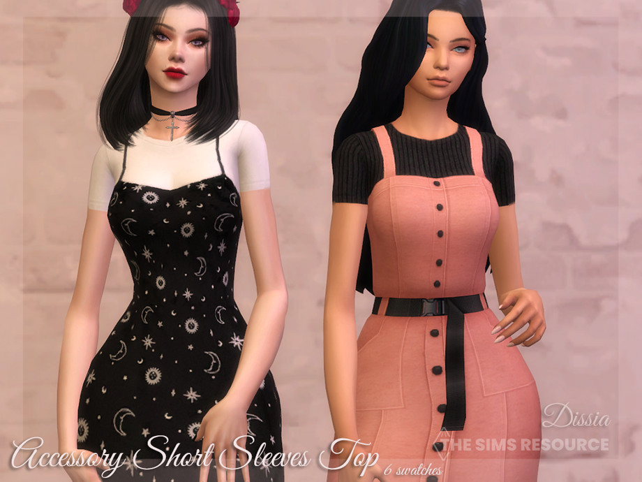 Accessory Short Sleeves Top by Dissia at TSR » Sims 4 Updates
