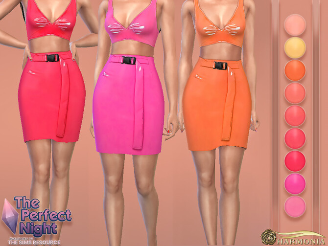Sims 4 Sugared Vinly Skirt by Harmonia at TSR