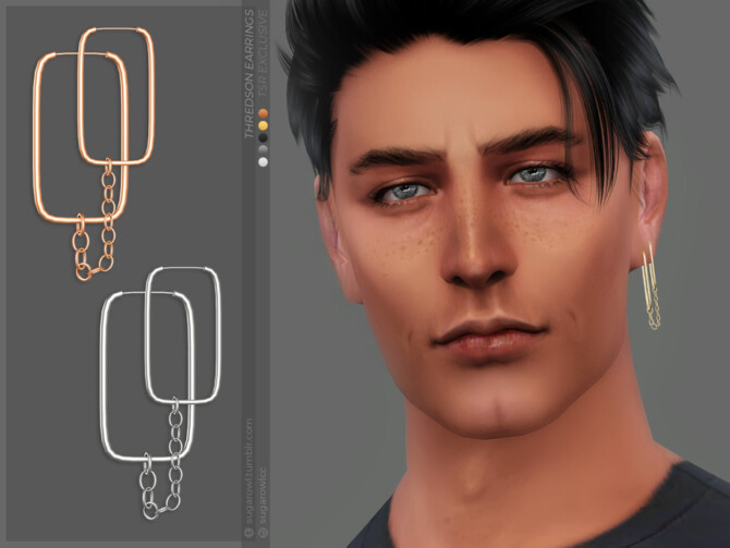 Sims 4 Thredson earrings | Left by sugar owl at TSR