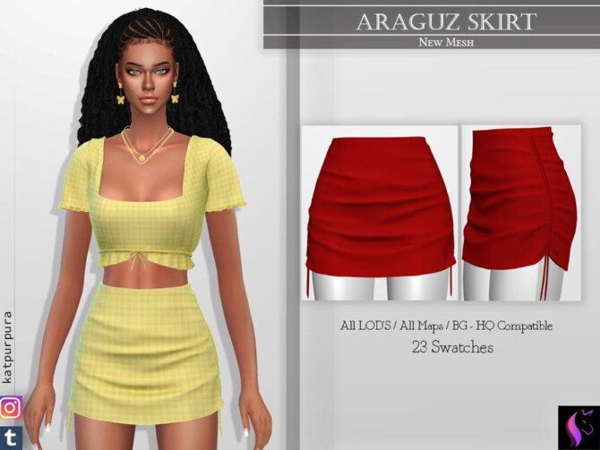 Sims 4 Araguz Skirt by KaTPurpura at TSR