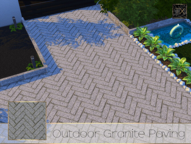 Sims 4 Outdoor Granite Paving TX by theeaax at TSR