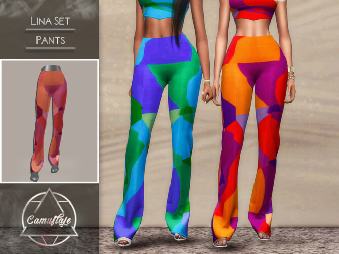 Sims 4 Lina Set Pants by Camuflaje at TSR