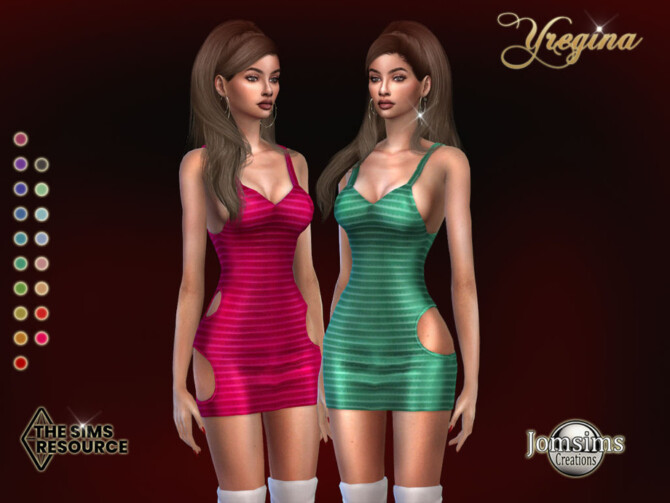 Sims 4 Yregina dress by jomsims at TSR