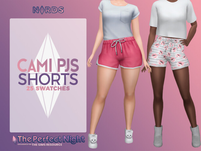 Sims 4 Cami PJs Shorts by Nords at TSR