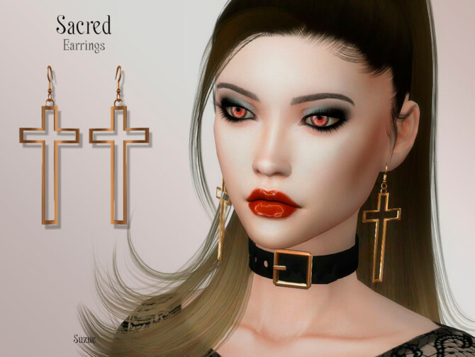 Sims 4 Sacred Earrings by Suzue at TSR