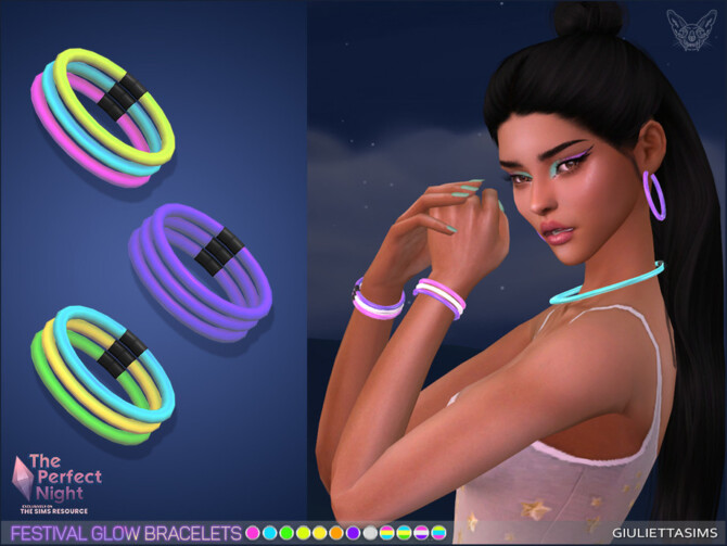 Sims 4 The Perfect Night Glow Festival Bracelets by feyona at TSR